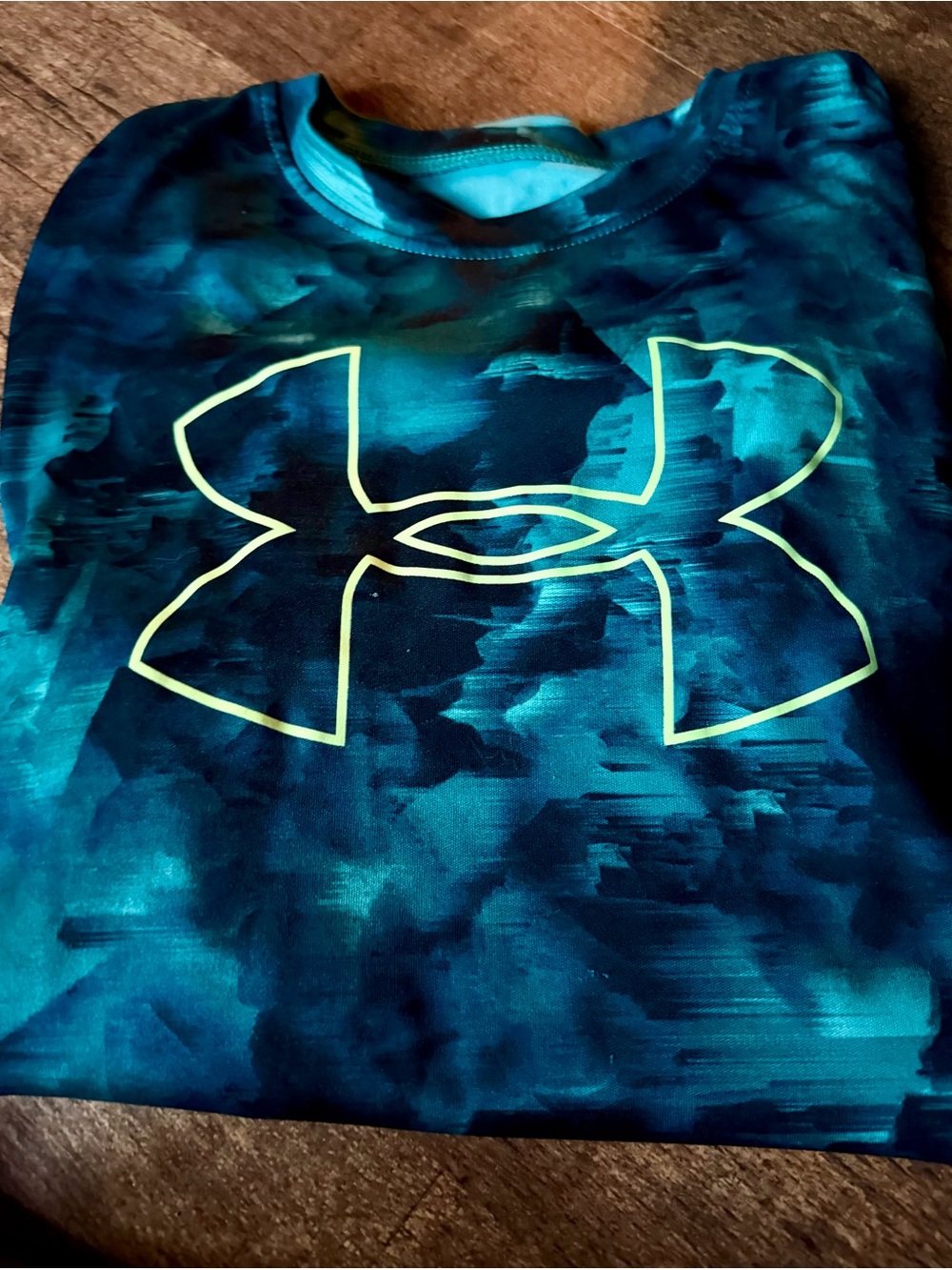 Under Armour Teal & Navy Graphic Logo Short Sleeve Tee
